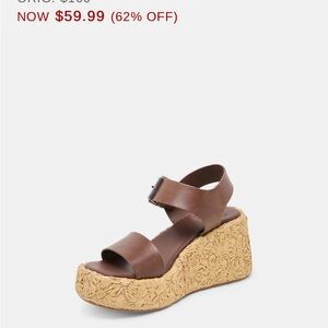 Dolce Vita Auri - Brown Platform Wedge Sandals with Braided Espadrille Sole NEW